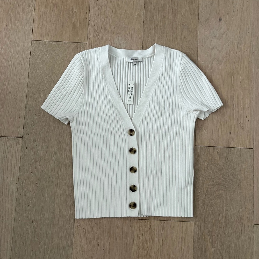 Madewell Square-Neck Crop Sweater Tee - XS